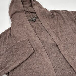 Barefoot Dreams Cozychic Lite Women's M Brown Nylon Hooded Cardigan